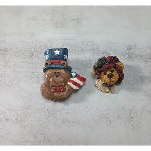 Lot of 2 Bear Brooch Lapel Pin Eddie Walker Patriotic Boys Bears & Friends